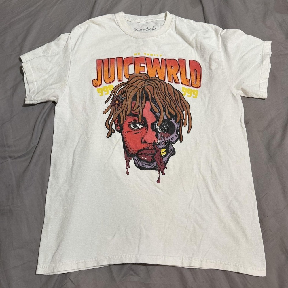 Juice Wrld Graphic Shirt Mens Medium White 999 Rap Hip Hop Music Logo Tee